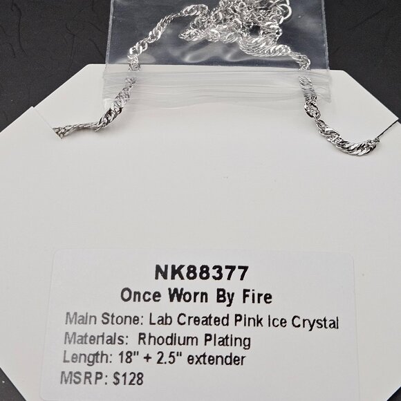 Bomb Party NK88377 "Once Worn By Fire" Pink Ice Crystal Necklace - Picture 3 of 4